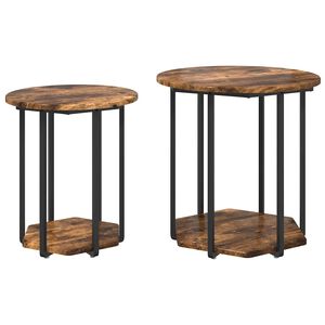 vidaXL Sidebordssett 2 stk. Brun 50 x 50 x 50,5 cm