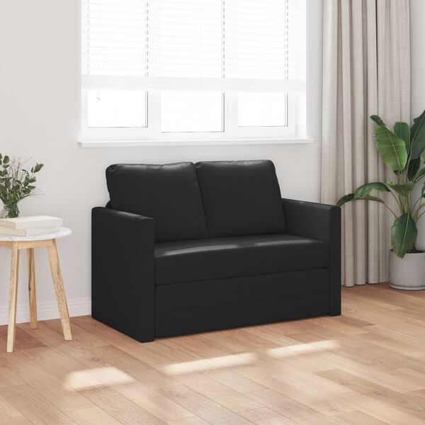 vidaXL Sammenleggbar Sofa seng Svart 112 x 60 x 55 cm PVC