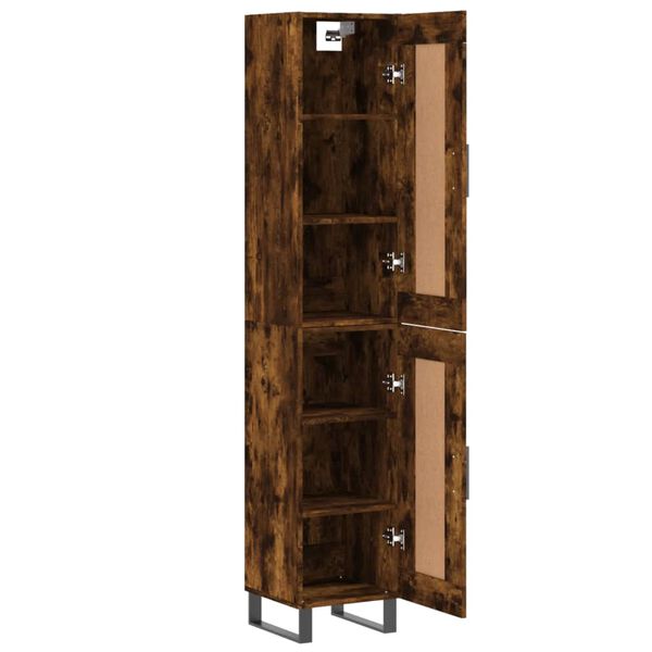 vidaXL Highboard r&oslash;kt eik 34,5x34x180 cm konstruert tre
