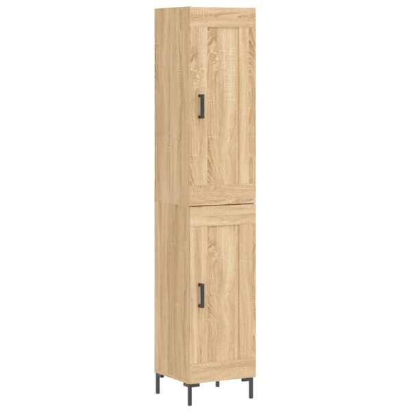 vidaXL Highboard sonoma eik 34,5x34x180 cm konstruert tre