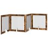 vidaXL Foldbar hundegitter med stativer 4 pcs R&oslash;kt Eik 401 cm