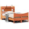 vidaXL Sengeramme uten madrass voksbrun 120x190 cm heltre furu