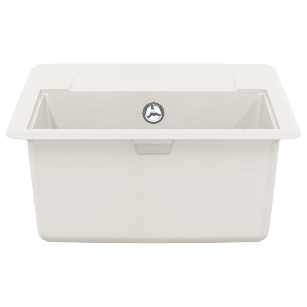 vidaXL Vask Hvit 560 x 460 mm 80% kvarts og 20% harpiks
