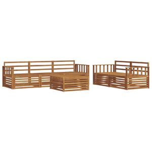 vidaXL Utend&oslash;rs sofa-sett 6 stk. Naturlig Solid akasietre