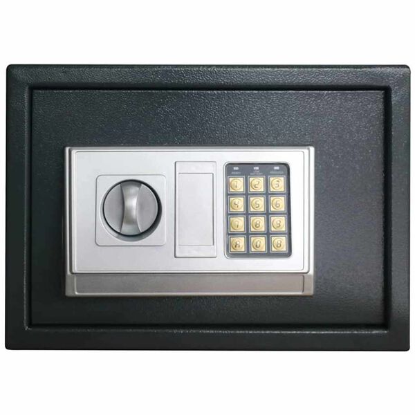 vidaXL Digital safe med l&aring;s M&oslash;rke gr&aring; 35 x 25 x 25 cm St&aring;l