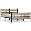 vidaXL Sengeramme i metall uten madrass sonoma eik 135x190 cm