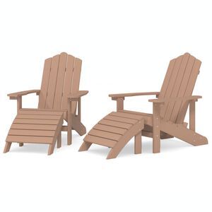 vidaXL Adirondack hagestoler med fotst&oslash;tte 2 stk HDPE brun