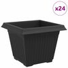 vidaXL Firkantet Blomsterpotte 24 stk. Svart 28,5 x 28,5 x 22 cm Plast
