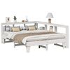 vidaXL Seng med bokhylle uten madrass hvit 150x200 cm heltre furu