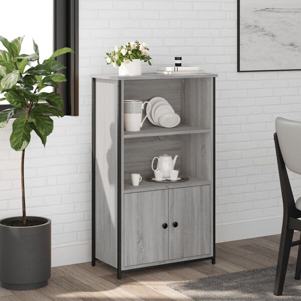 vidaXL Highboard gr&aring; sonoma 62x32x103,5 cm konstruert tre