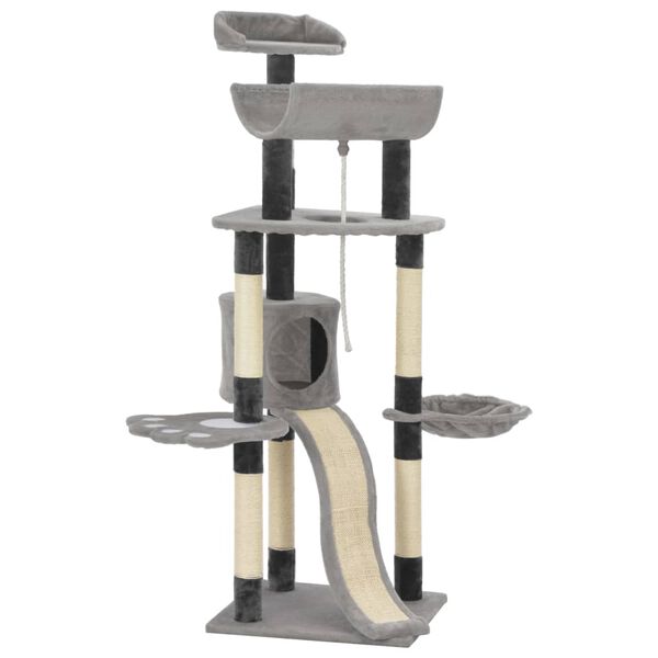 vidaXL Kloretre med klorestenger av sisal gr&aring; 145 cm