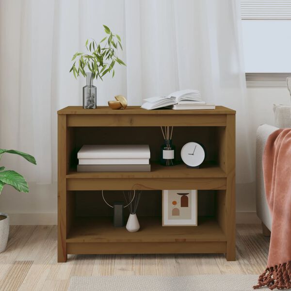 vidaXL Bokhylle honningbrun 80x35x68 cm heltre furu