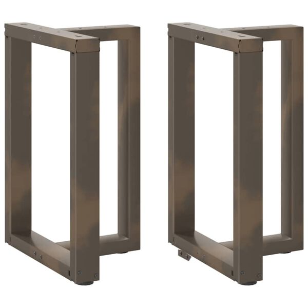 vidaXL Spisebordben T-formet 2 stk svart 50x35x(72-73) cm st&aring;l