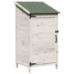 vidaXL Hagehus med tak med l&aring;s Hvit 59 x 56 x 113,5 cm Massiv Furu Tre