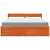vidaXL Seng med skuffer og madrass voksbrun 180x200 cm heltre furu