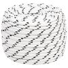 vidaXL Flettet b&aring;ttau hvit 12 mm x 25 m polyester