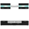 vidaXL TV-veggenhet sett 5 stk med LED-lys høyglans svart
