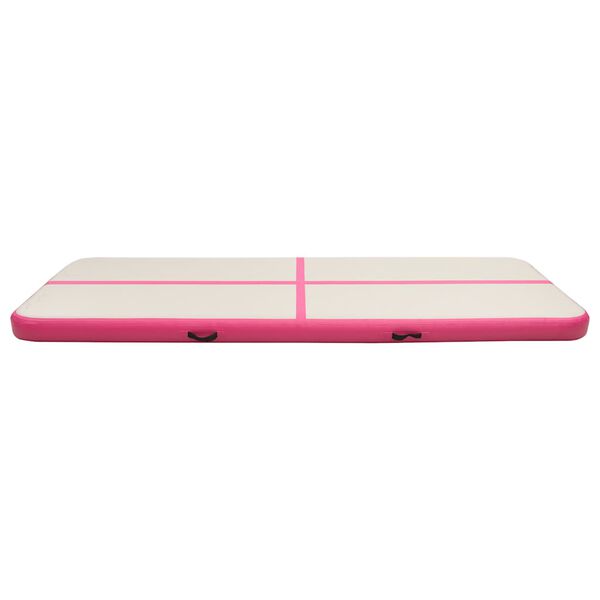 vidaXL Oppbl&aring;sbar gymnastikkmatte med pumpe 500x100x20 cm PVC rosa