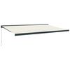 vidaXL Uttrekkbar markise kremhvit 5x3 m stoff og aluminium