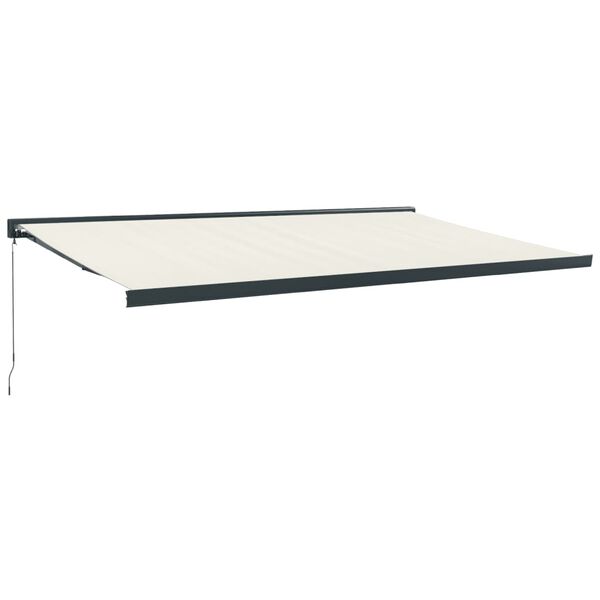 vidaXL Uttrekkbar markise kremhvit 5x3 m stoff og aluminium