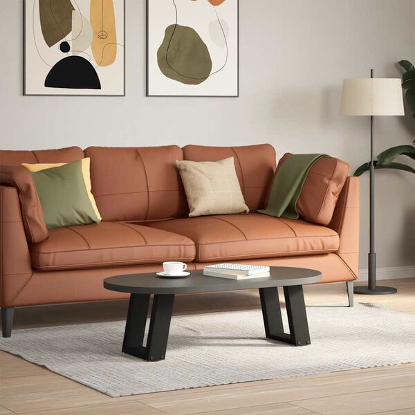 vidaXL Salongbordben U-formet 2 stk svart 30x(30-31) cm st&aring;l