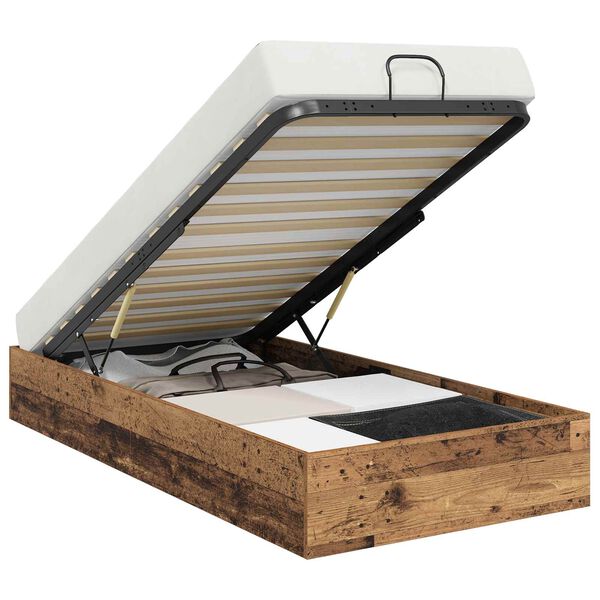 vidaXL Ottoman sengeramme Gammelt tre 75,5 x 190 cm Konstruert tre