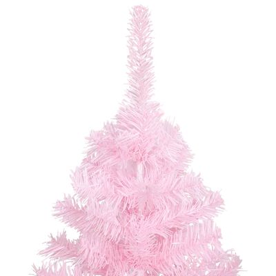 vidaXL Kunstig juletre med LED og stativ 120 cm PVC rosa