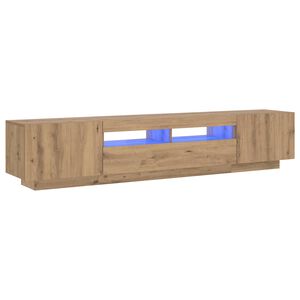 vidaXL TV-benk med LED-lys artisan eik 200x35x40 cm konstruert tre