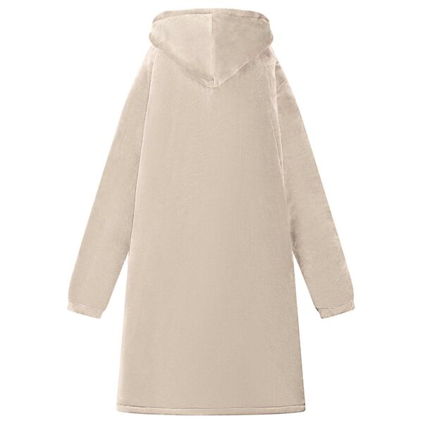 vidaXL Teppe-hettegenser Beige L Fleece og Flanell