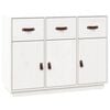 vidaXL Skjenk hvit 100x40x75 cm heltre furu