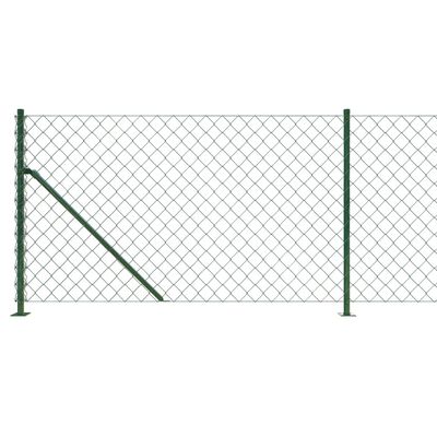 vidaXL Kjettinggjerde med flens grønn 0,8x25 m