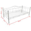 vidaXL Ramme til dagseng hvit metall 90x200 cm