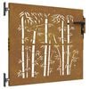 vidaXL Hageport 85x75 cm cortenst&aring;l bambusdesign