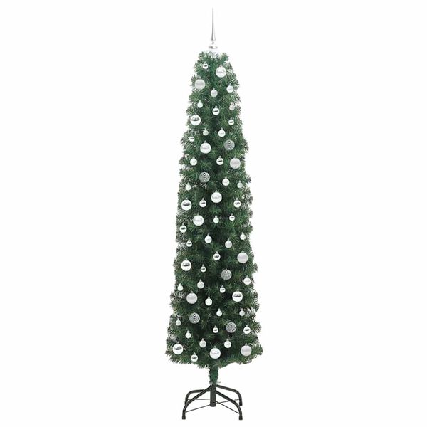 vidaXL Kunstig juletre med 300 LED gr&oslash;nn 210 cm PVC og st&aring;l og plast