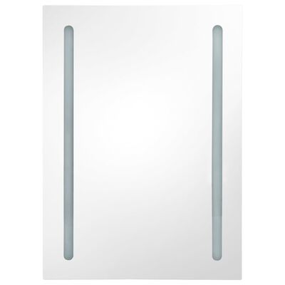 vidaXL LED-speilskap til bad blank grå 50x13x70 cm