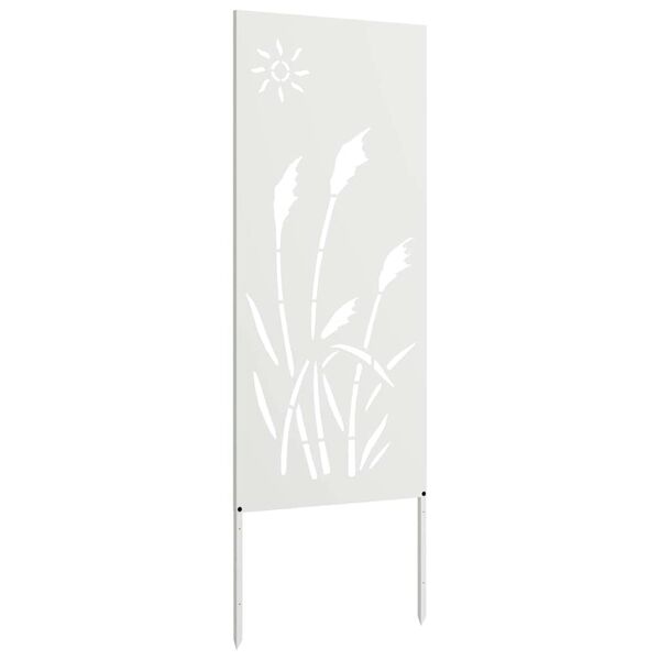 vidaXL Hageprivat skjerm Fretwork Hvit 50 x 140 cm Kaldvalsest&aring;l