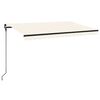 vidaXL Manuell uttrekkbar markise med LED 450x300 cm kremhvit