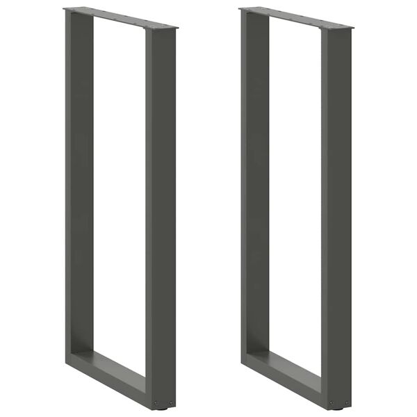 vidaXL Barbordben U-formet 2 stk antrasitt 60x(110-111) cm st&aring;l