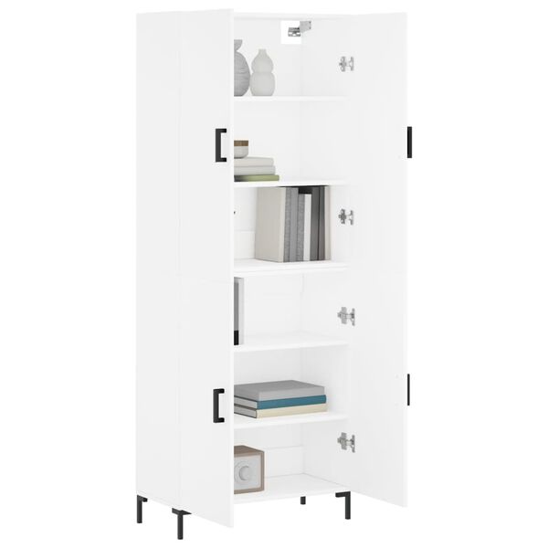 vidaXL Highboard hvit 69,5x34x180 cm konstruert tre