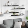 vidaXL Vegghyller 4 stk svart 80x9x3 cm
