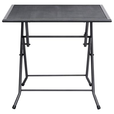 vidaXL Sammenleggbart bord netting 80x80x72 cm stål antrasitt