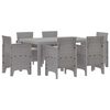 vidaXL Hage Spisegruppe 7 pcs Lysegr&aring; Polt rattan