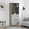 vidaXL Highboard gr&aring; sonoma 69,5x34x180 cm konstruert tre