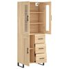 vidaXL Highboard sonoma eik 69,5x34x180 cm konstruert tre