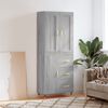 vidaXL Highboard gr&aring; sonoma 69,5x34x180 cm konstruert tre
