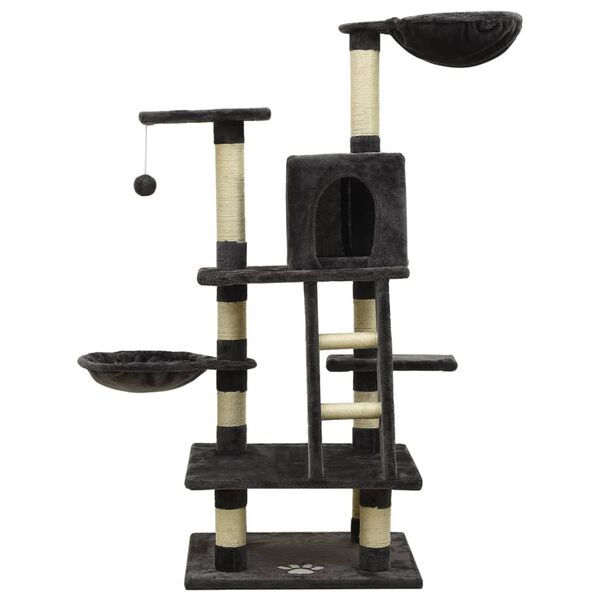 vidaXL Kloretre med klorestolper i sisal 122 cm mørkegrå