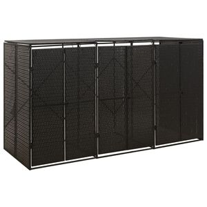 vidaXL S&oslash;ppeldunkskur trippel svart 207x80x117 cm polyrotting