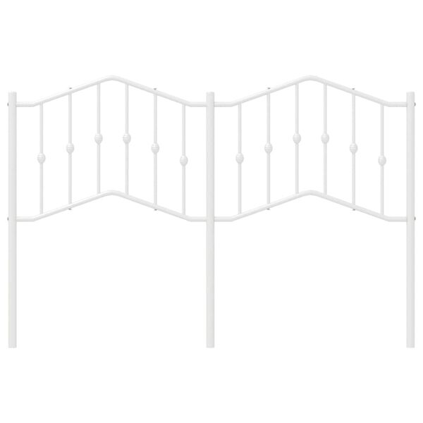 vidaXL Sengegavl i metall hvit 135 cm