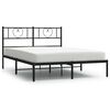 vidaXL Sengeramme i metall med sengegavl svart 140x200 cm