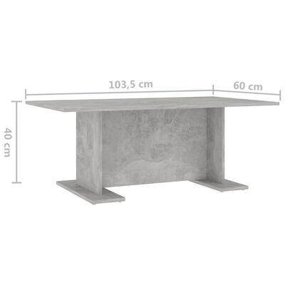 vidaXL Salongbord betonggrå 103,5x60x40 cm sponplate